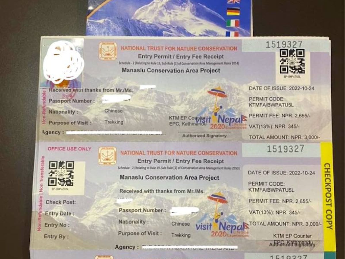 manaslu trek permit
