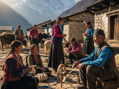 nubri people of Manaslu by gemini nano banana ai