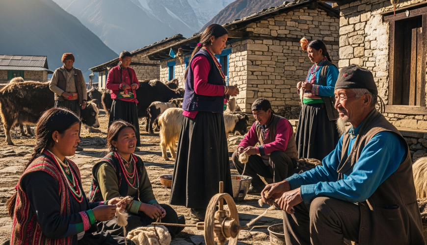 nubri people of Manaslu by gemini nano banana ai