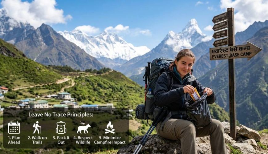 Verantwortliches Trekking in Nepal hinterlassen keine Spurenführung