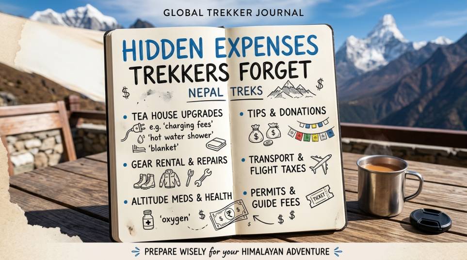 Gastos ocultos Caminantes Olvidar Nepal Trek